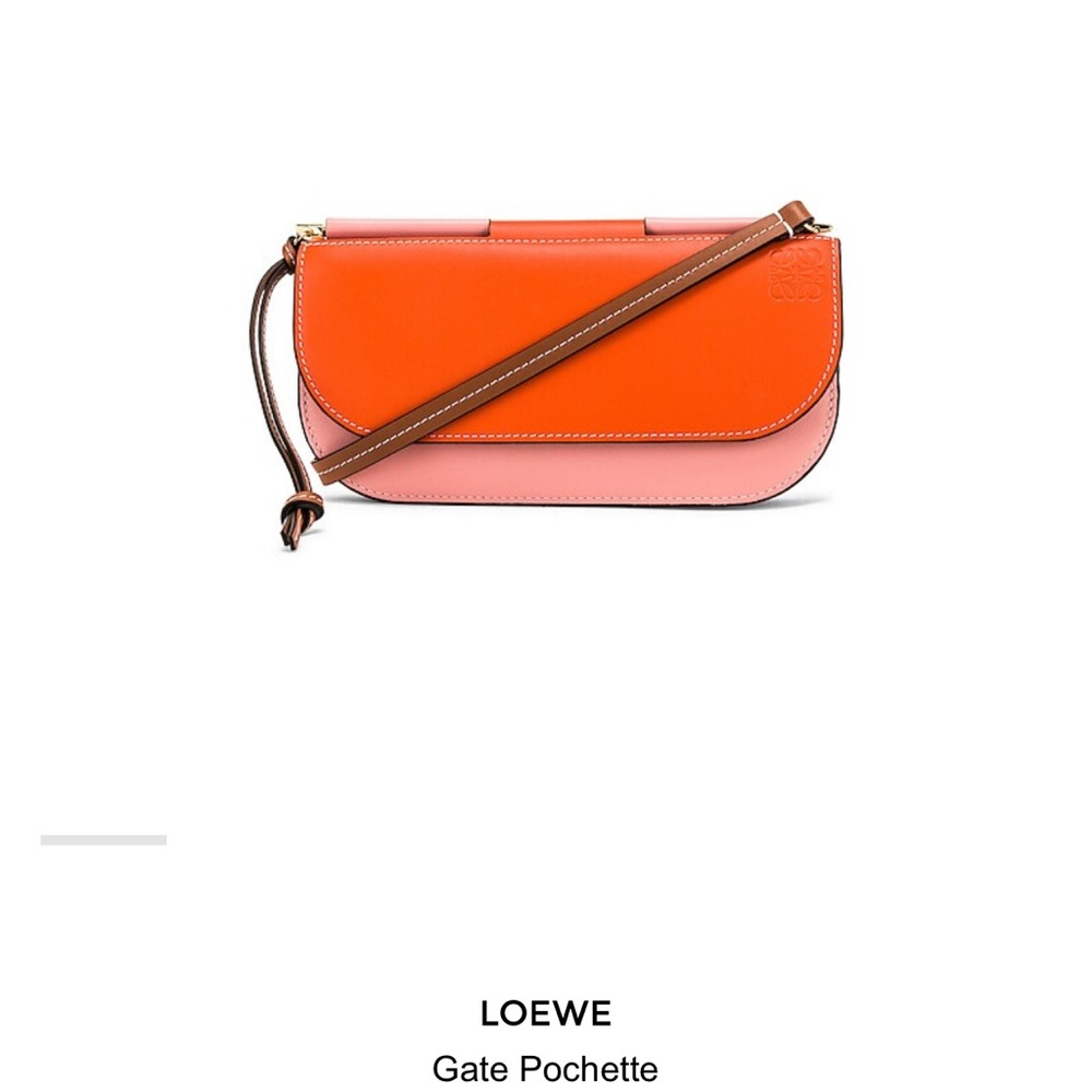 Loewe Orange and Pink Clutch with Color-Block Design
